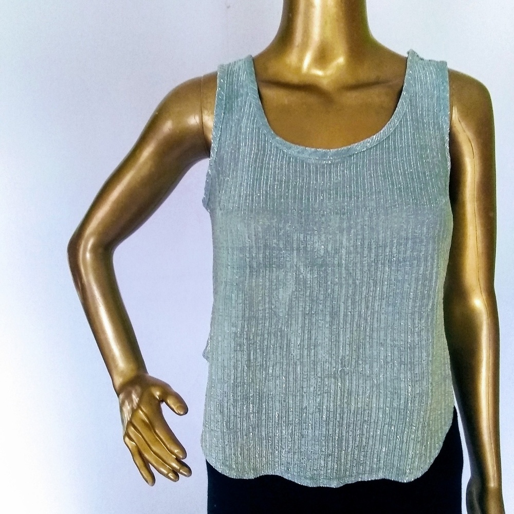 Vintage Rave Review Mylar Featival Blue Tank Top